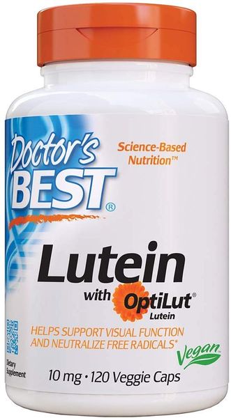 

Лютеин Lutein with OptiLut Doctor's Best 10 мг 120 капсул (DB094)