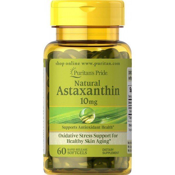 

Астаксантин Natural Astaxanthin Puritan's Pride 5 мг 60 капсул (PP022)