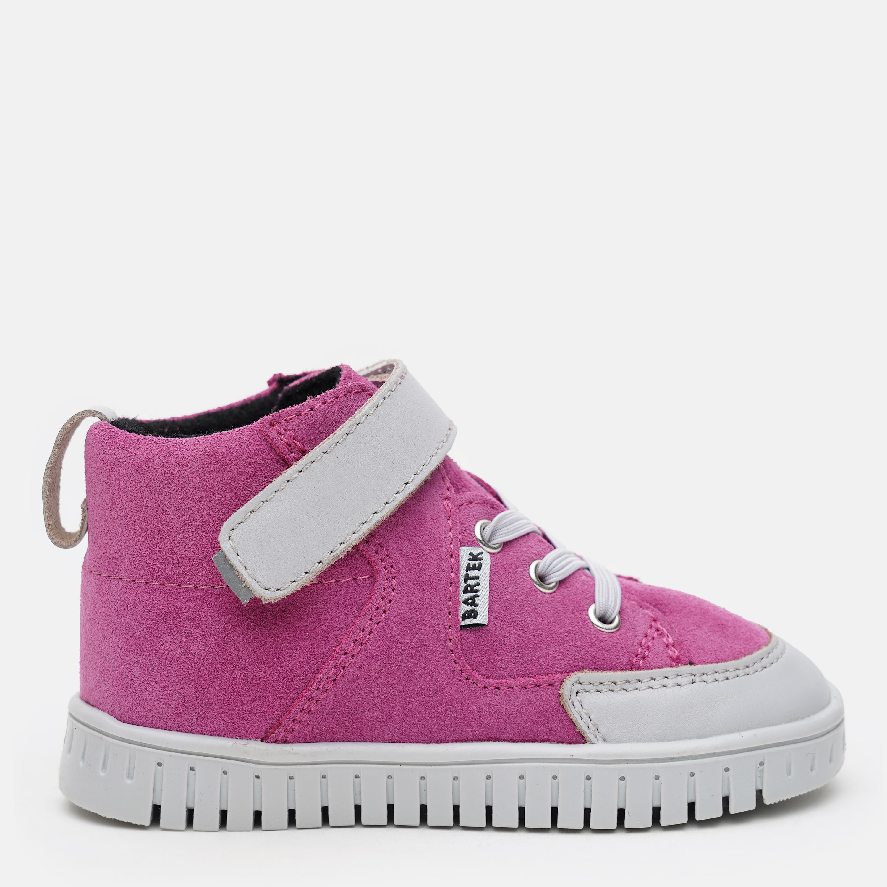 Акція на Дитячі демісезонні шкіряні черевики для дівчинки Bartek 11544010 22 Рожевий/Світло-сірий від Rozetka