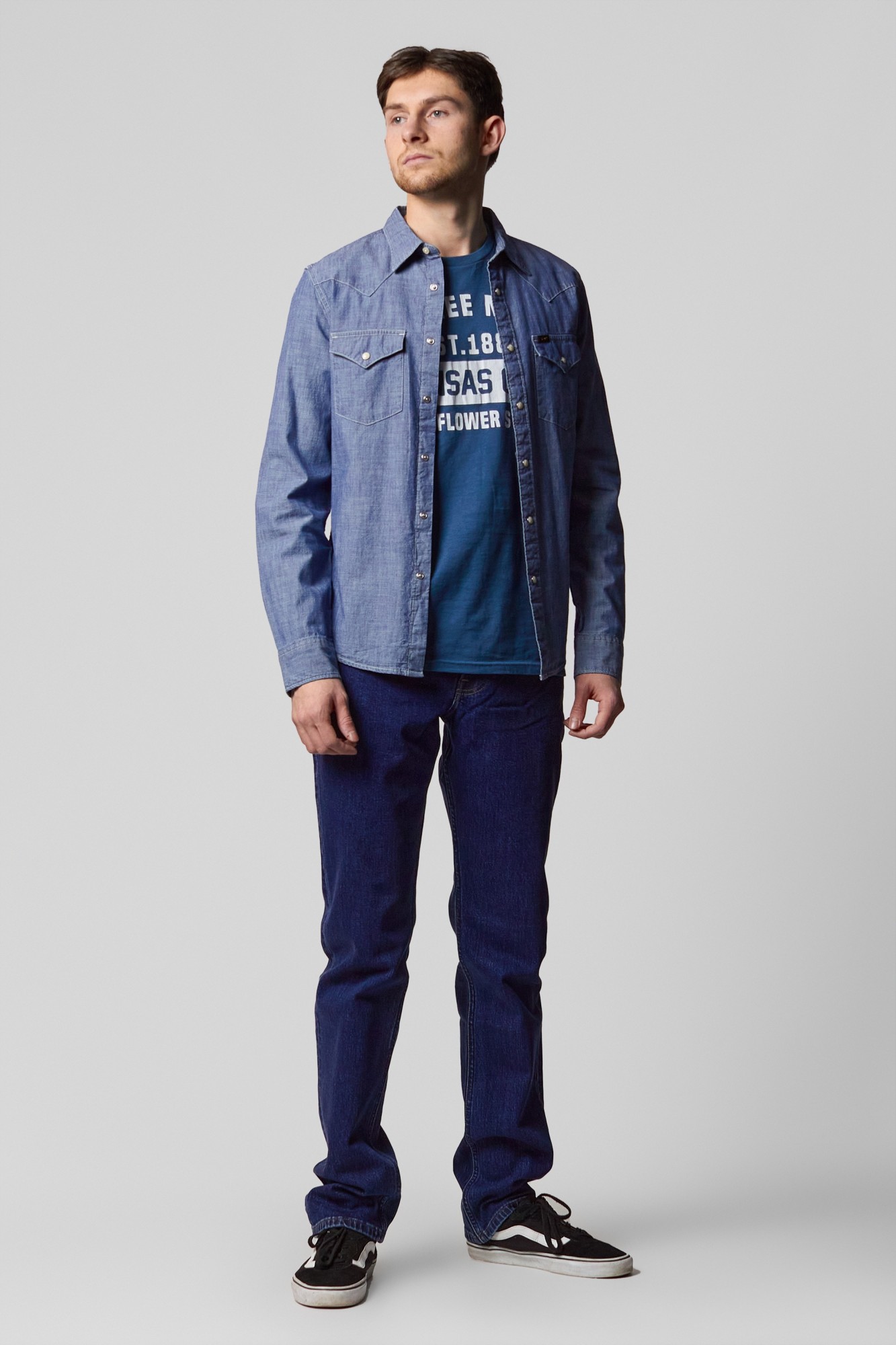 

Рубашка Lee Western Shirt Slim Fit Голубой -00, Рубашка Lee Western Shirt Slim Fit Голубой S-00