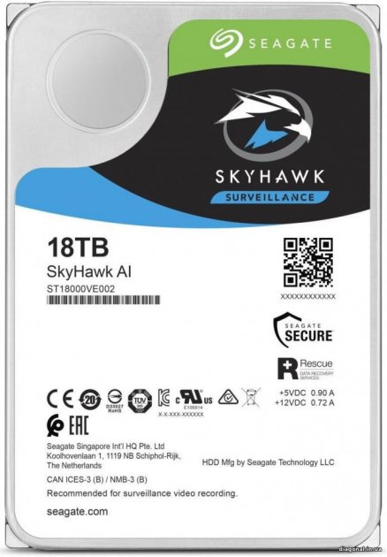 

Жорсткий диск 3.5" 18TB Seagate (ST18000VE002)