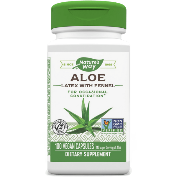 

Алоэ вера с фенхелем Aloe Latex with Fennel Nature's Way 140 мг 100 капсул (NW104)