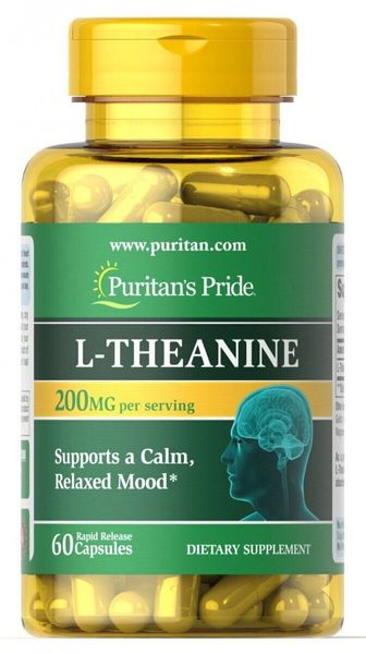 

L-теанин L-Theanine Puritan's Pride 200 мг 60 капсул (PP328)