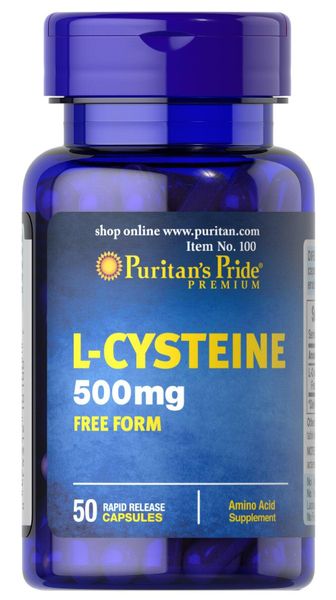 

Л-цистеин L-Cysteine Puritan's Pride 500 мг 50 капсул (PP177)