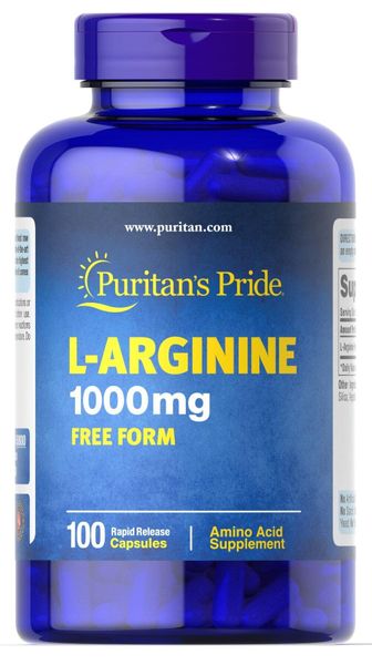 

L-аргинин L-Arginine Puritans Pride 1000 мг 100 капсул (PP007)