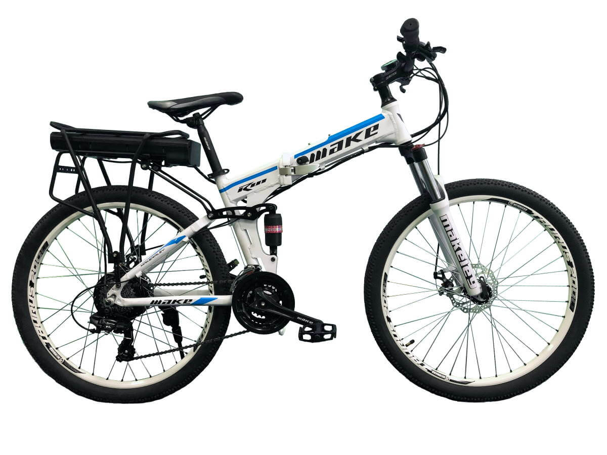 

Электровелосипед складной МАКЕ 36V 12Ah 500W 26" / рама 17" бело-голубой (МАКЕS3612500WB)