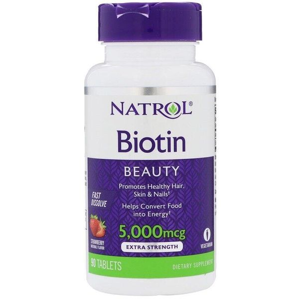 

Витамин В7 Биотин Biotin Natrol клубника 5000 мкг 90 таблеток (NTRL037)