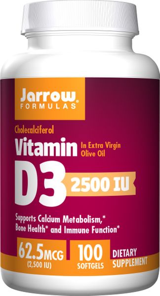 

Витамин D3 Vitamin D3 Jarrow Formulas 2500 МЕ 100 капсул (JF104)