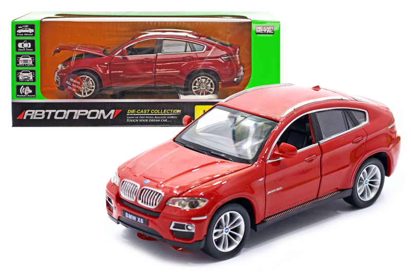 

Металлическая машинка джип BMW X6 БМВ, 1:26, Автопром, 68250A