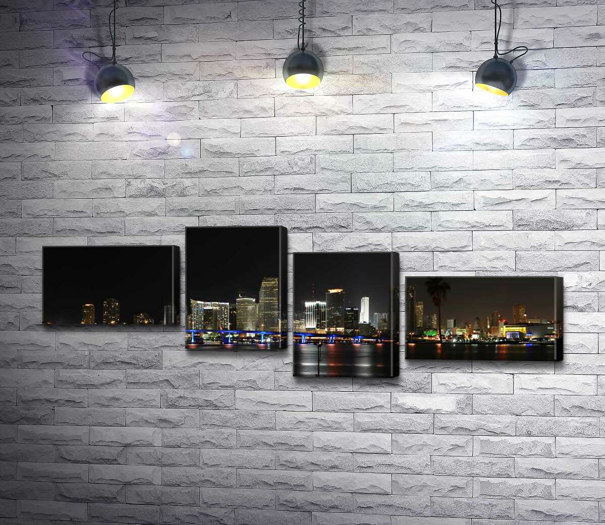 

Модульная картина ArtPoster Вид на "сердце" Майами - район Downtown Miam 130x46 см Модуль №20