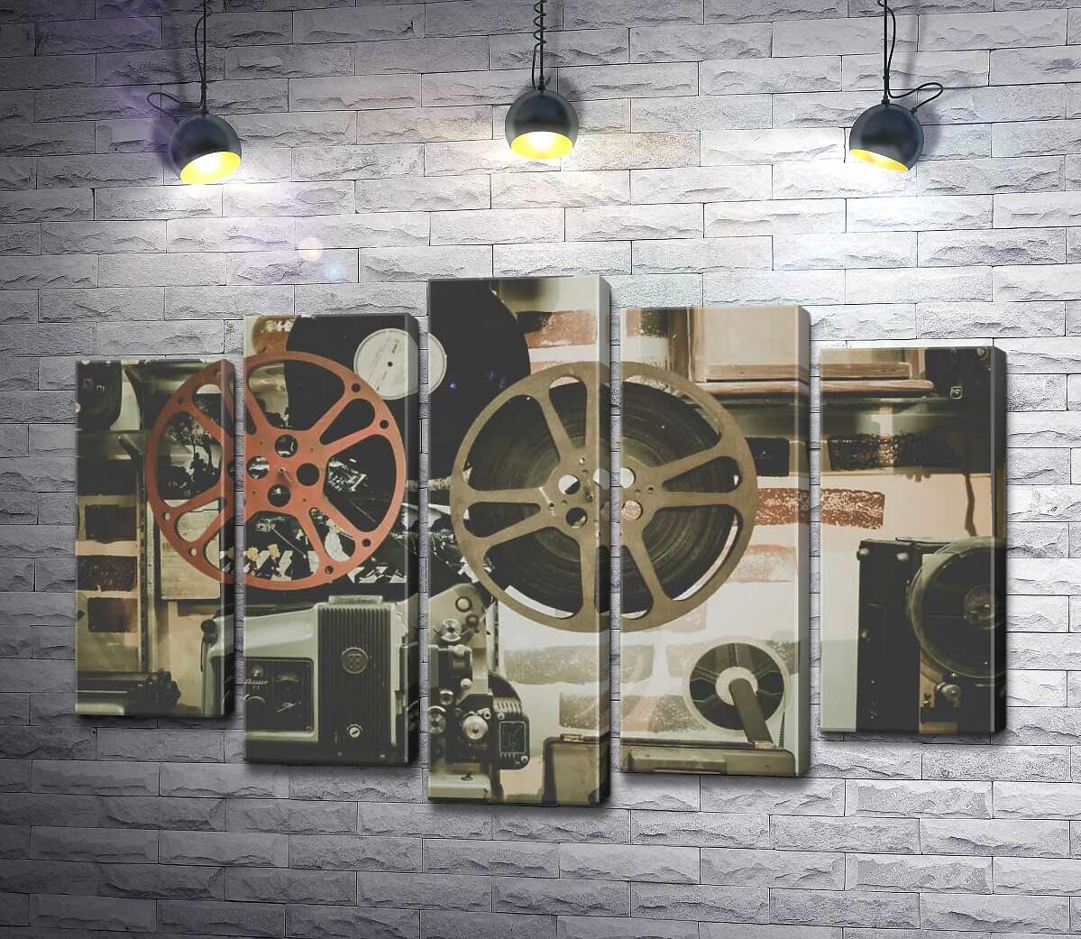 

Модульная картина ArtPoster Бобина накручивает фильм через проектор 100x69 см Модуль №26