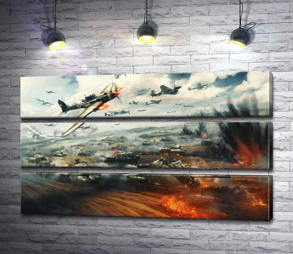 

Модульная картина ArtPoster В аду танкового и авиационного сражения 130x75 см Модуль №13