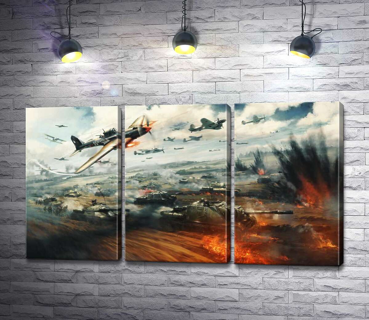 

Модульная картина ArtPoster В аду танкового и авиационного сражения 132x73 см Модуль №11