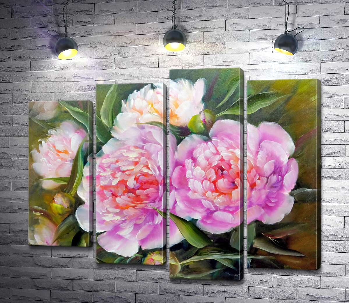 

Модульная картина ArtPoster Весенний букет пышных розовых пионов 80x67 см Модуль №21