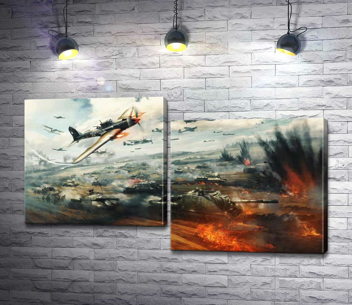 

Модульная картина ArtPoster В аду танкового и авиационного сражения 100x57 см Модуль №5