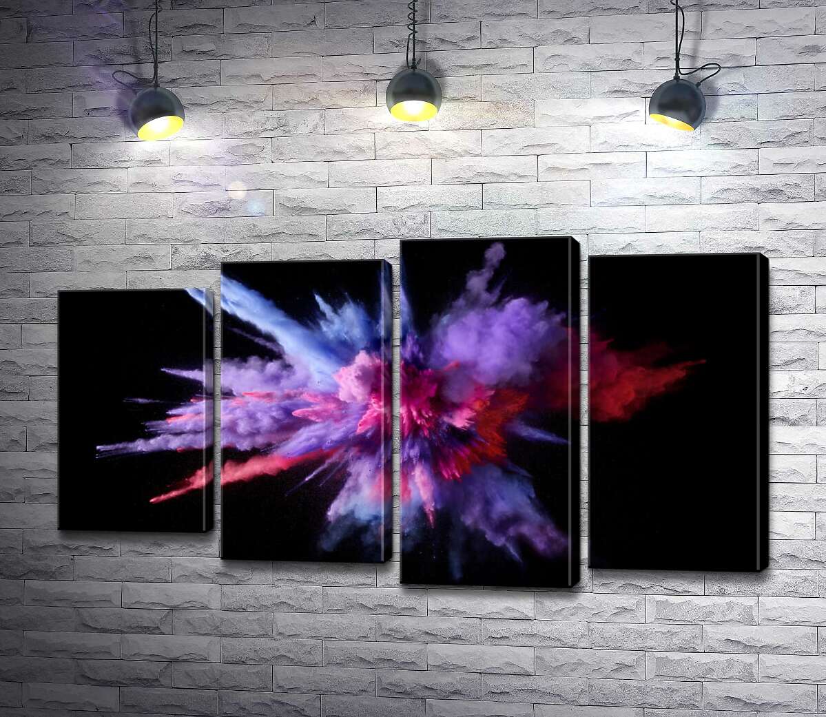 

Модульная картина ArtPoster Взрыв цветов в черном пространстве 100x58 см Модуль №21