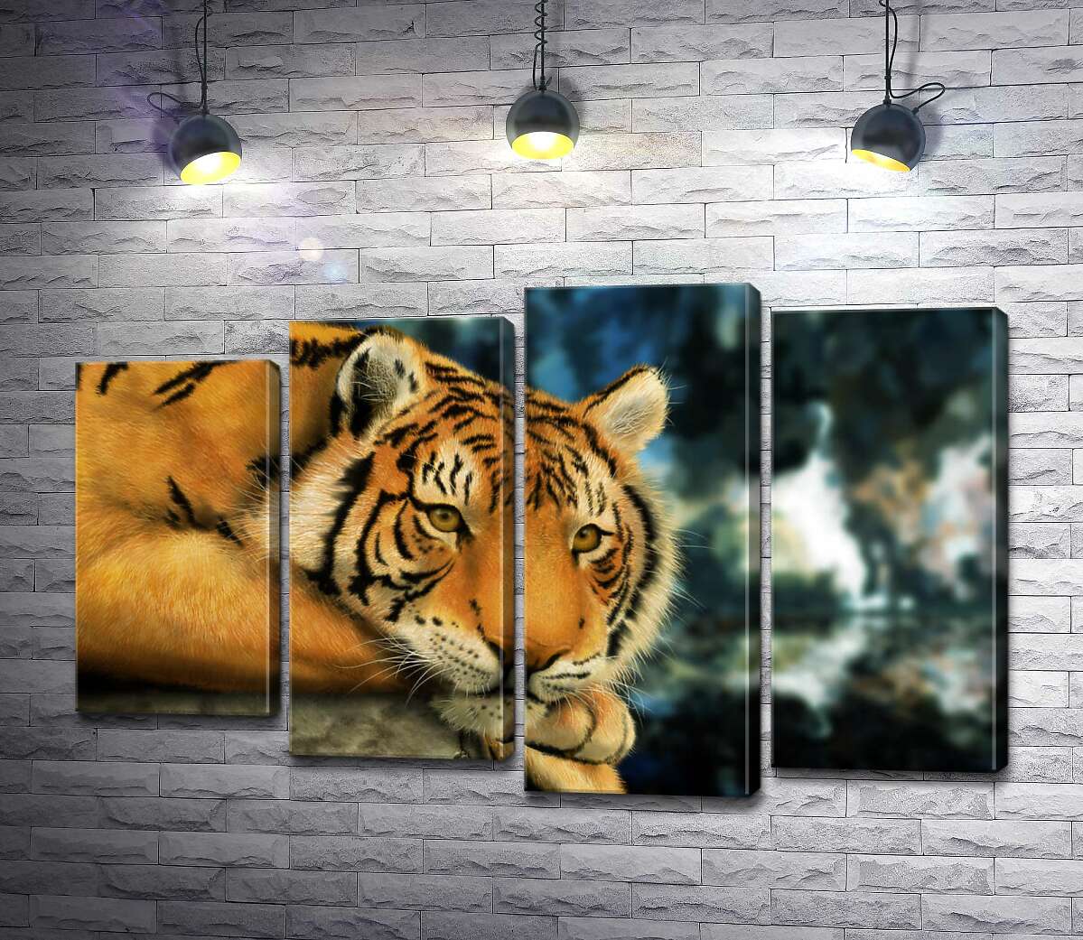 

Модульная картина ArtPoster Бенгальский тигр отдыхает 80x51 см Модуль №21