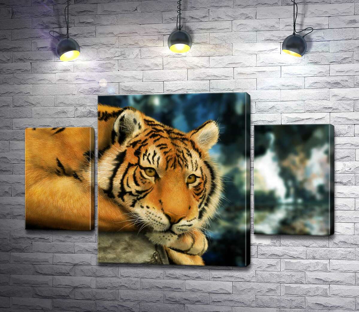 

Модульная картина ArtPoster Бенгальский тигр отдыхает 131x83 см Модуль №7