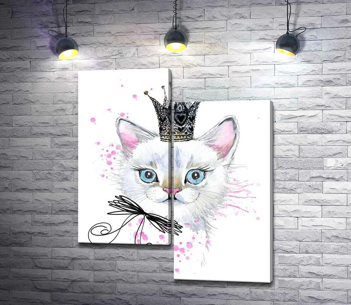 

Модульная картина ArtPoster Взгляд голубых глаз белой кошечки-принцессы 100x119 см Модуль №5