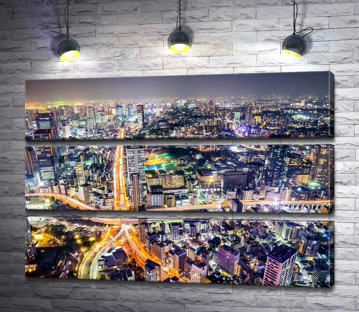 

Модульная картина ArtPoster Бескрайнее море огней Токио 130x87 см Модуль №13