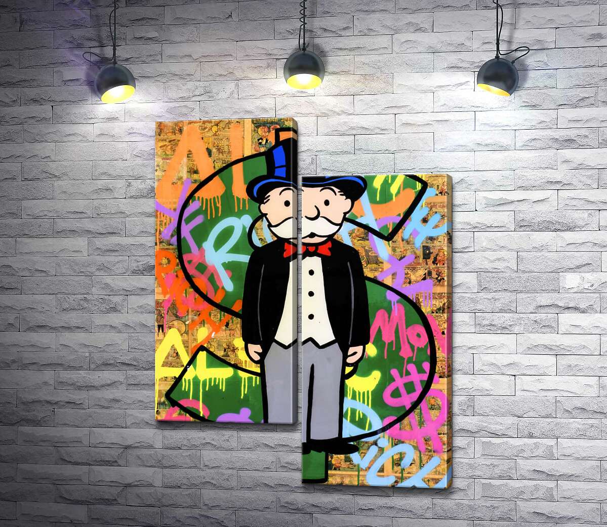 

Модульная картина ArtPoster Богатый дядя Пеннибергс (Rich Uncle Pennybags) – Алек Монополи (Alec Monopoly) 50x68 см Модуль №5
