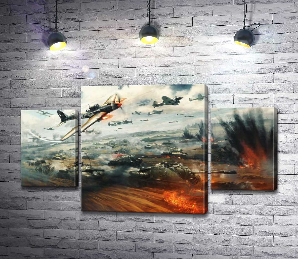 

Модульная картина ArtPoster В аду танкового и авиационного сражения 131x74 см Модуль №7