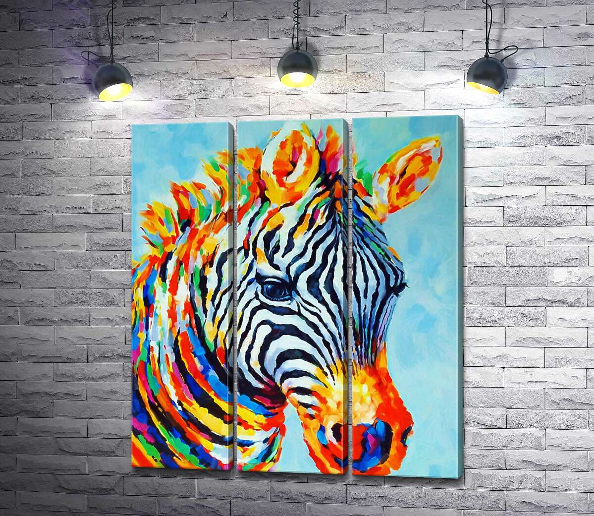 

Модульная картина ArtPoster Богатые на цвета полоски зебры 60x72 см Модуль №11