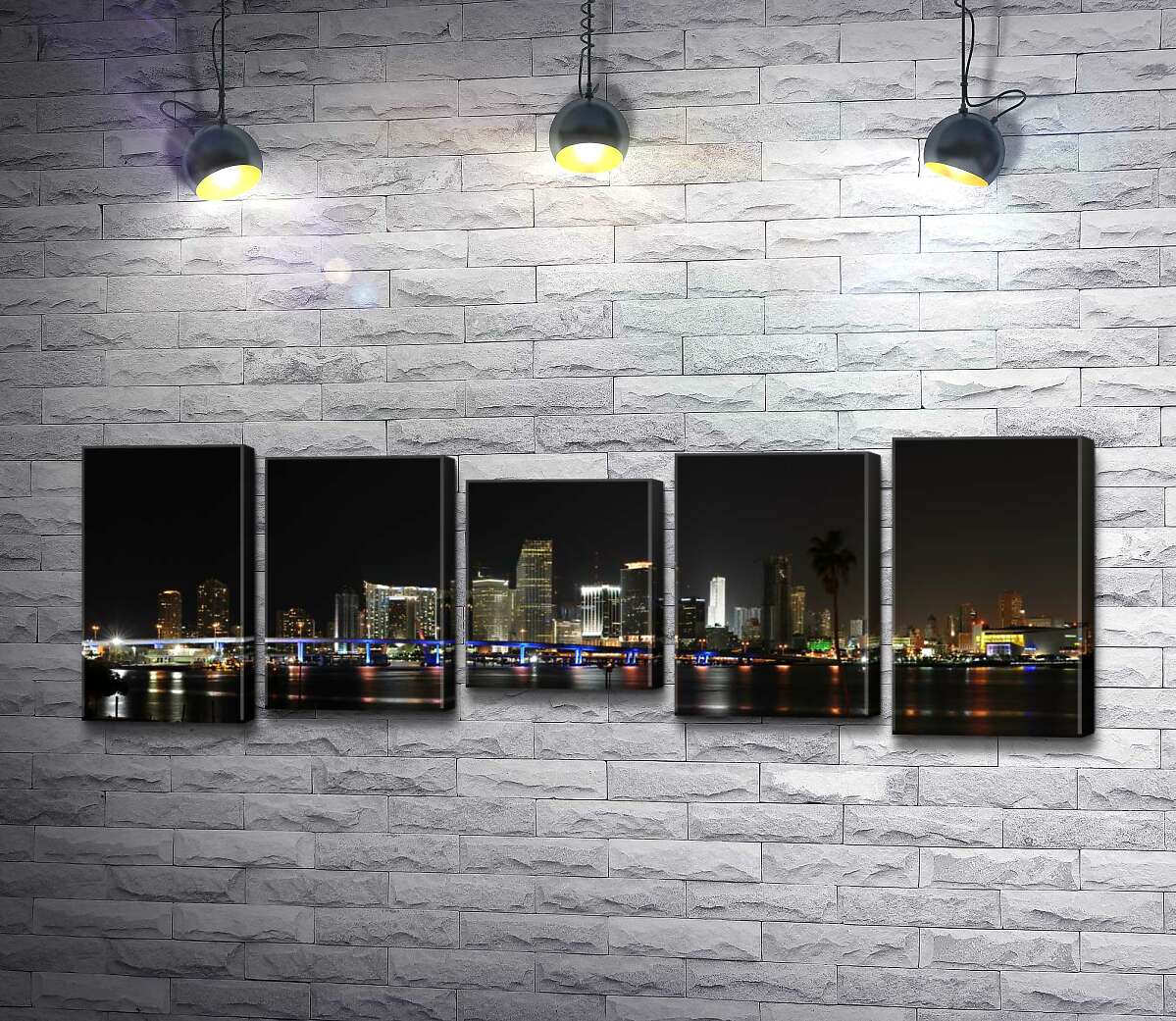 

Модульная картина ArtPoster Вид на "сердце" Майами - район Downtown Miam 100x36 см Модуль №28