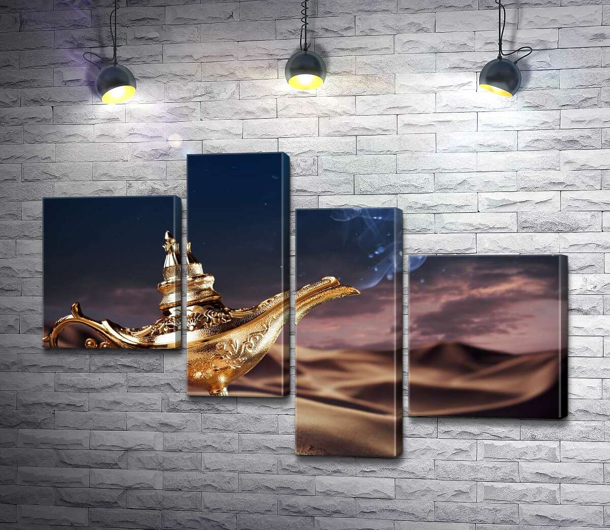 

Модульная картина ArtPoster Волшебная лампа Аладдина лежит на песке в пустыне 100x69 см Модуль №20