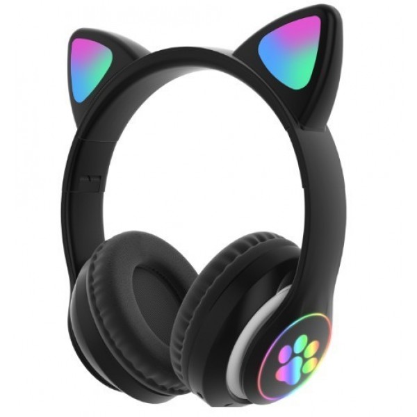 

Наушники детские CAT STN-28 Кошачьи ушки Bluetooth с подсветкой Headphones Черный (П-501)