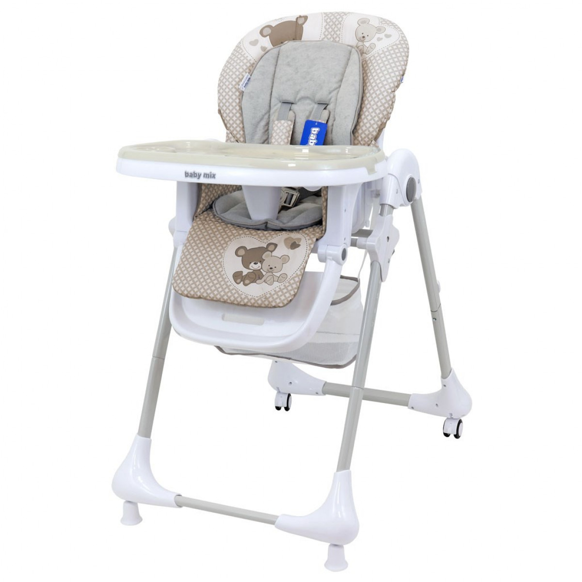 

Стульчик для кормления Baby Mix UR-YQ-B003S Latte с колесами и регулировкой высоты 7 уровней