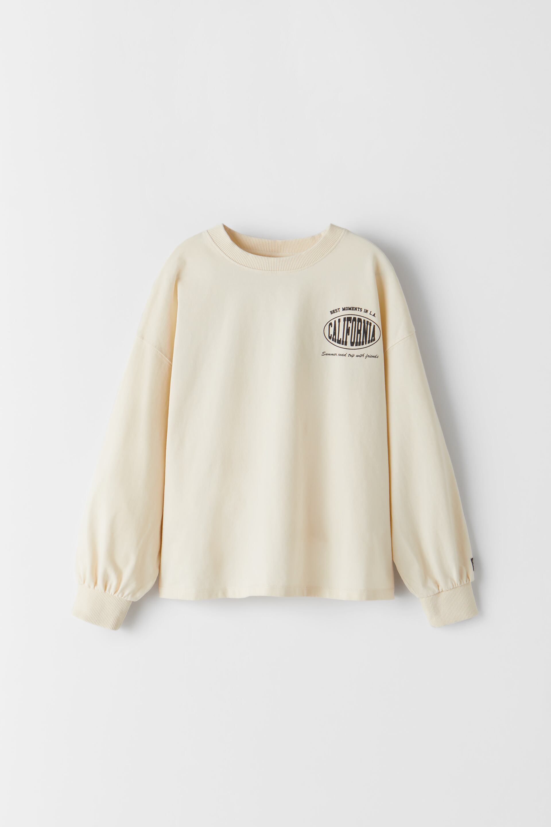 

Свитшот Zara 130см молочный надпись 9006594725