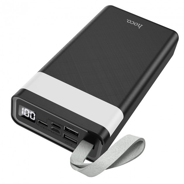 

Повербанк с фонариком HOCO LED Display Powerful J73 30000mAh |2USB/Type-C/Lightning, 2A| Black