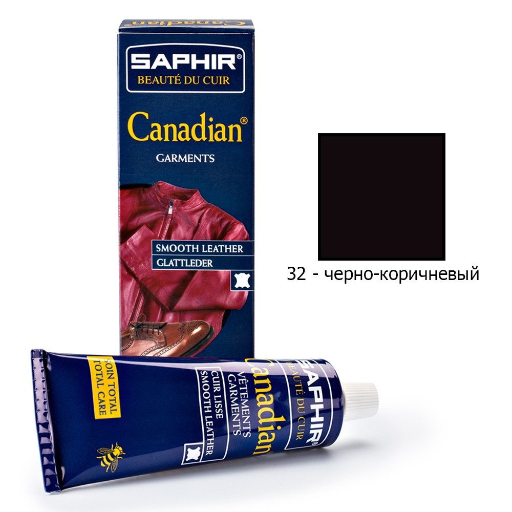 

Крем краска с защитными свойствами Saphir Canadian 75 мл черно-коричневый