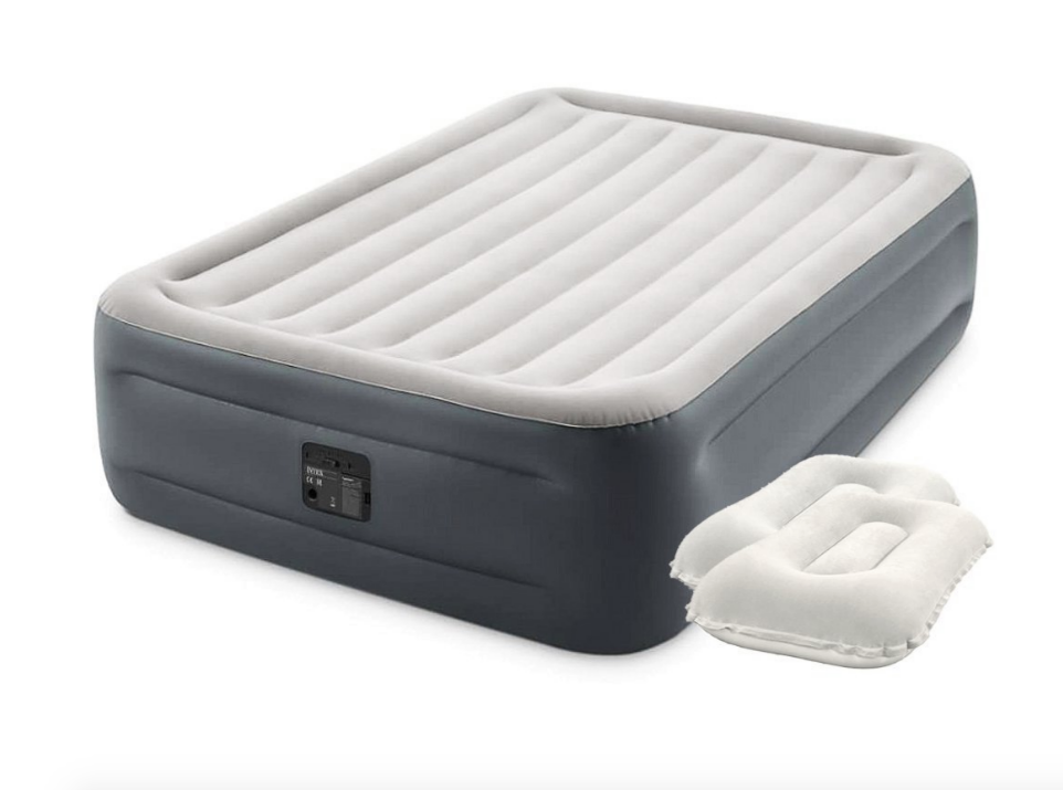 

Надувная кровать c электронасосом Intex Comfort-Rest Двухспальная с подушками 152 х 203 х 46 см Серая
