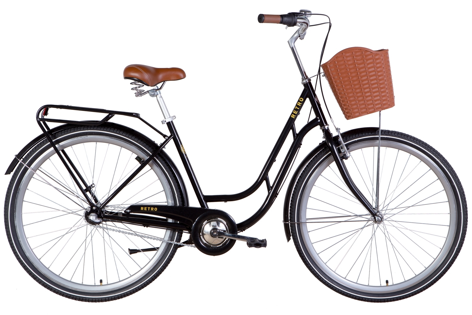 

Велосипед ST 28" Dorozhnik RETRO планет. с багажником зад St, с крылом St, с корзиной Pl 2022 SHIMANO NEXUS (черный) Dorozhnik OPS-D-28-312