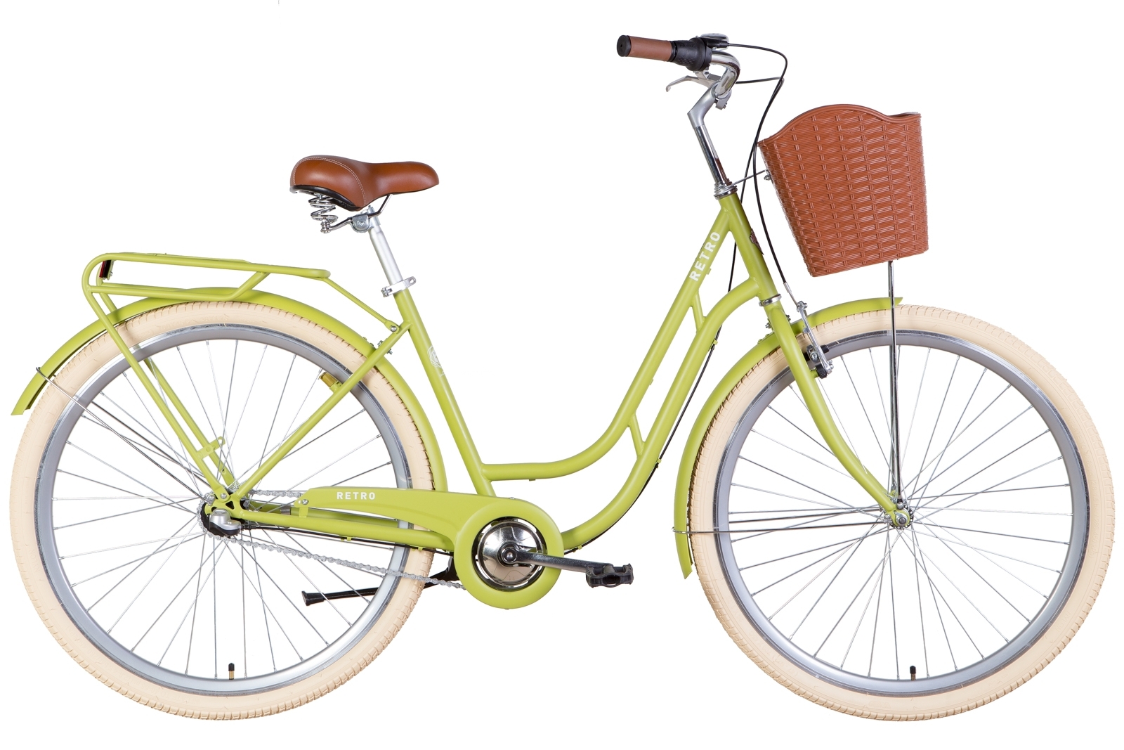 

Велосипед ST 28" Dorozhnik RETRO планет. с багажником зад St, с крылом St, с корзиной Pl 2022 SHIMANO NEXUS (фисташковый (м)) Dorozhnik OPS-D-28-310