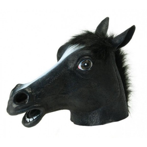 

Маска Лошадь FO FunHorse голова коня латексная универсальная Черная