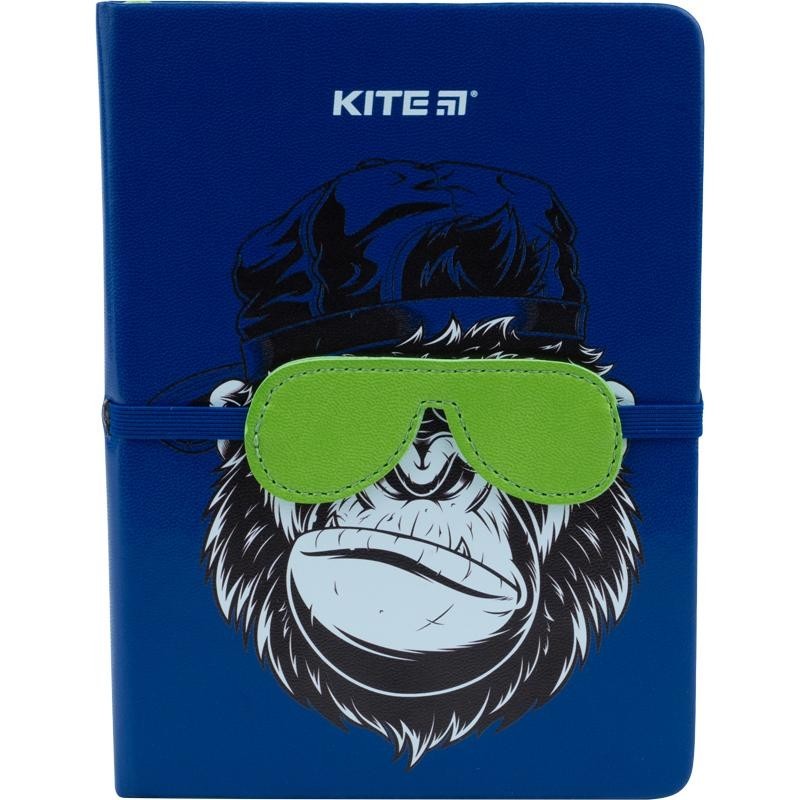 

Блокнот Kite Blue monkey В6 96 листов в клетку 125х176мм на резинке