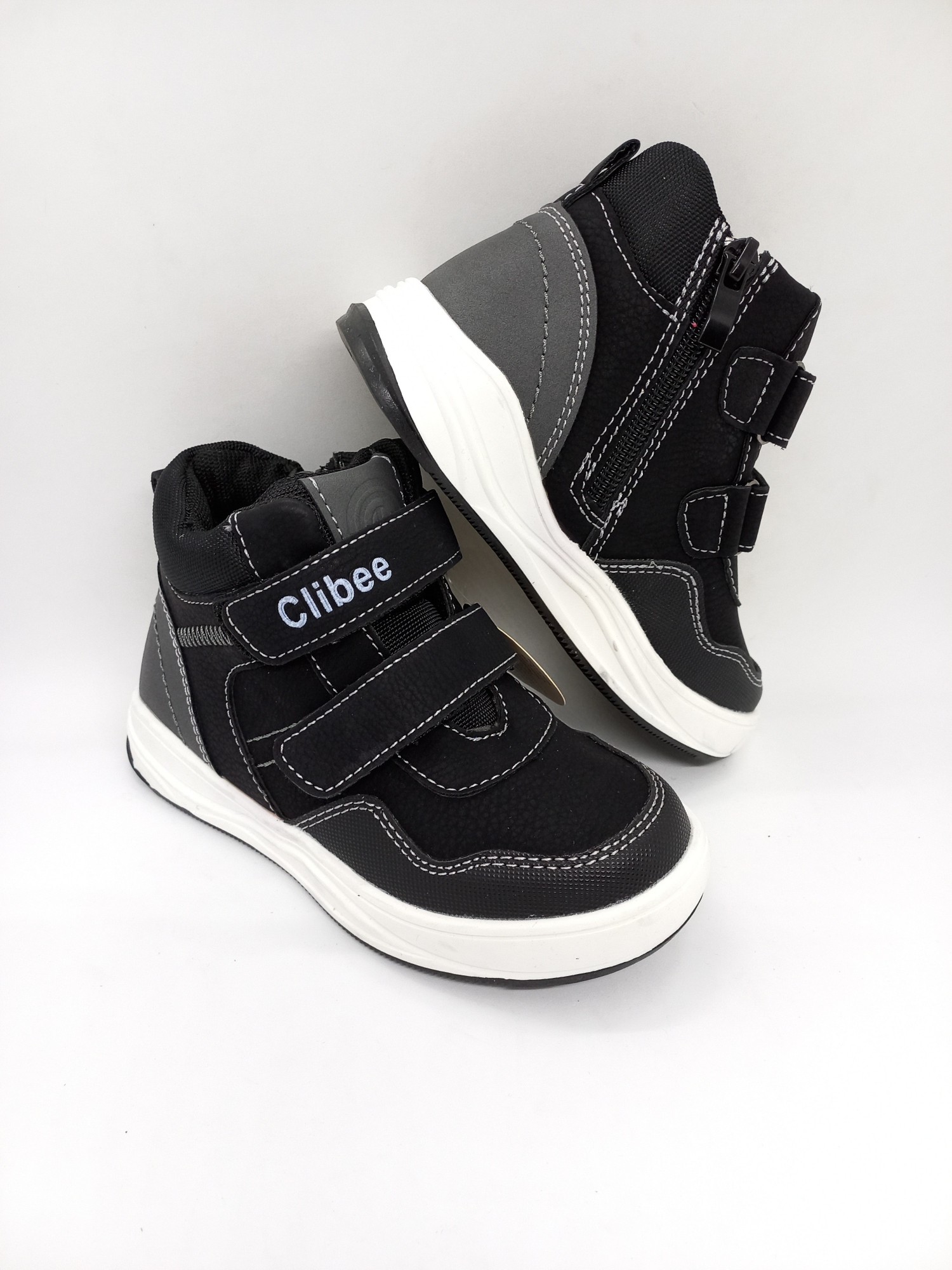 

Демисезонные ботинки на мальчика Clibee черные с белым 29 р 19,5 см BM-0142