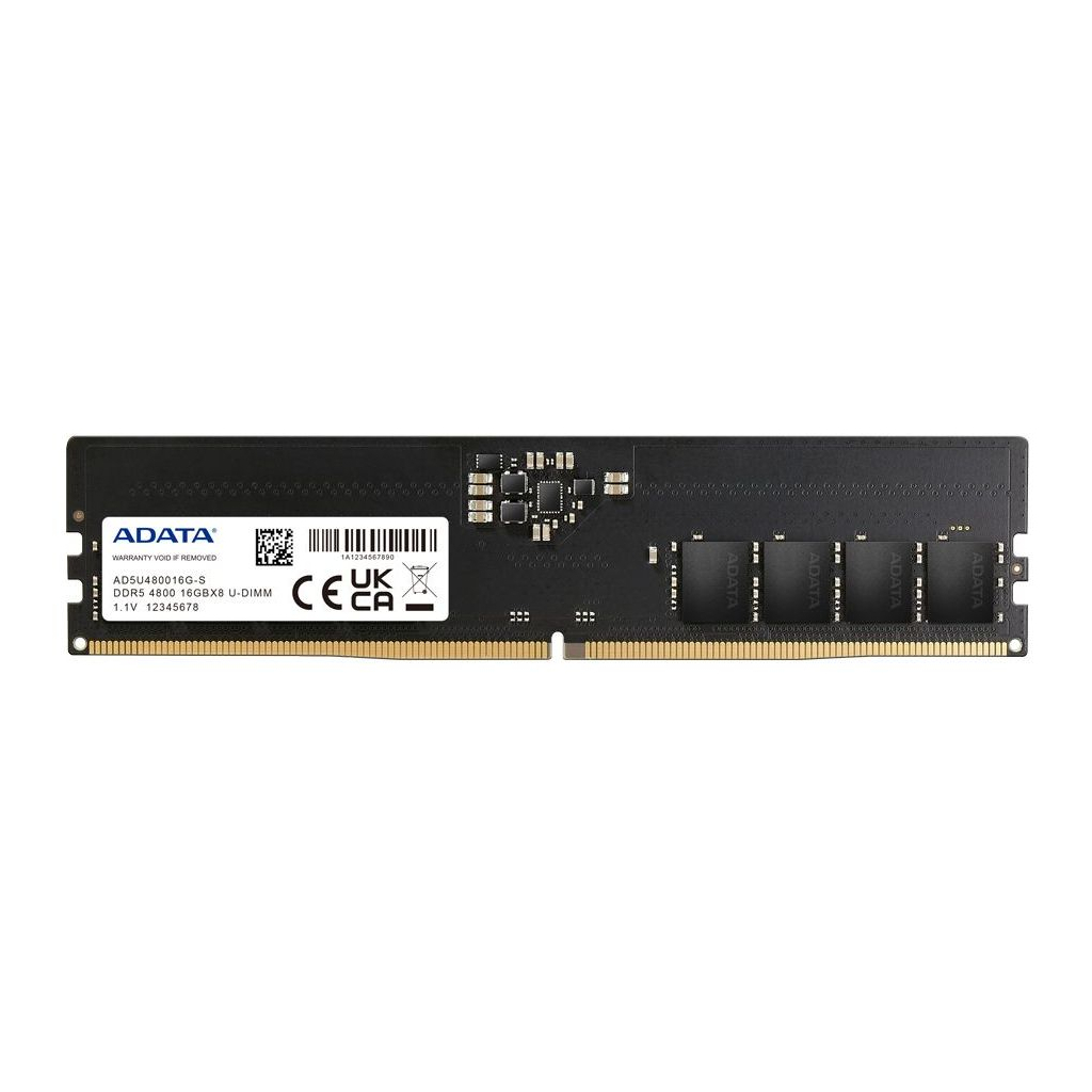 

Модуль памяти для компьютера DDR5 16GB 4800 MHz ADATA (AD5U480016G-S)