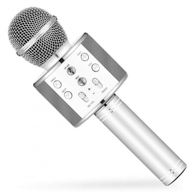 

Караоке микрофон с колонкой WS-858 беспроводной (WS-858(Silver))