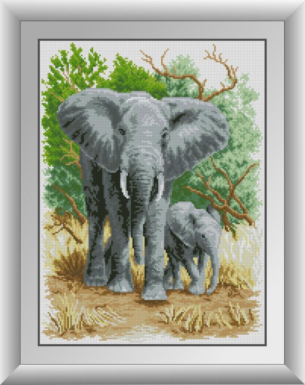

Алмазная мозаика Слонёнок с мамой Dream Art 30538 37x50см 23 цветов, квадр.стразы, полная зашивка. Набор алмазной вышивки
