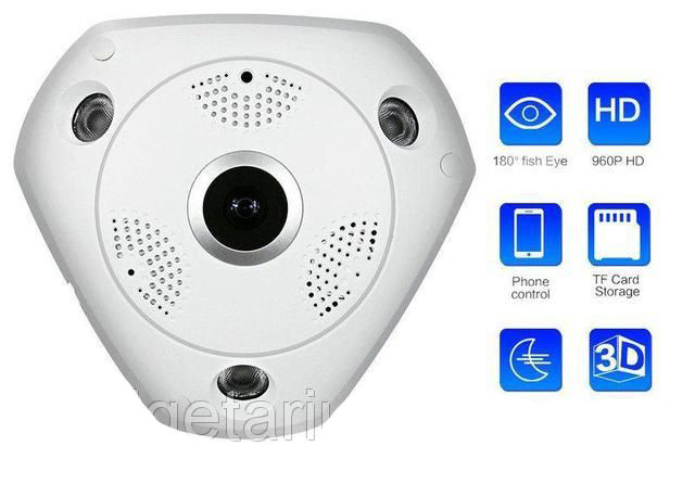 Панорамная IP Камера Видеонаблюдения Потолочная VR CAM 3D Wi-Fi DVR ...