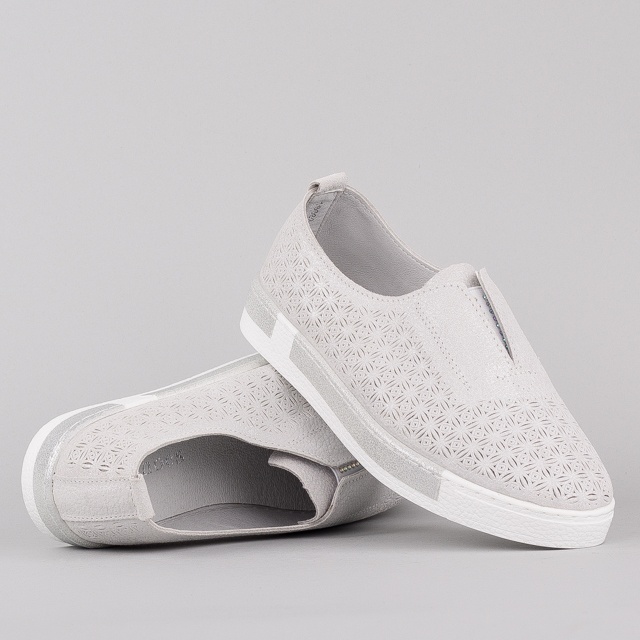 

Мокасины женские деми Allshoes 00-00005046 Серебристый р.38 (24,5 см.)