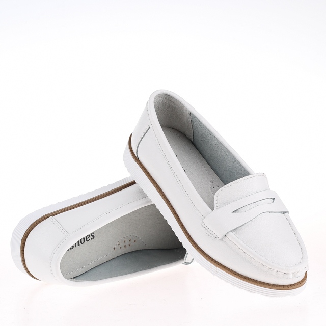 

Мокасины женские деми Allshoes 00-00005480 Белый р.41 (26 см.)