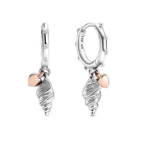 

Серебряные серьги Пандора Rose Сердце и ракушка 289000C00