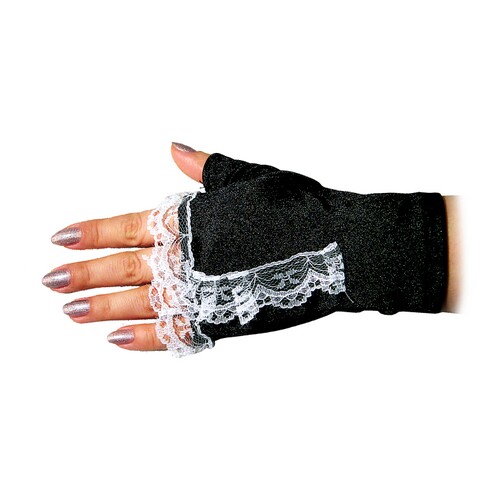

Перчатки-митенки с гипюром SETA Decor 11-14BLK/WT