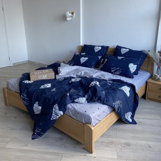 

Комплект постельного белья Lelit 0385/1 Бязь Серо-синий с сердцами 150х215
