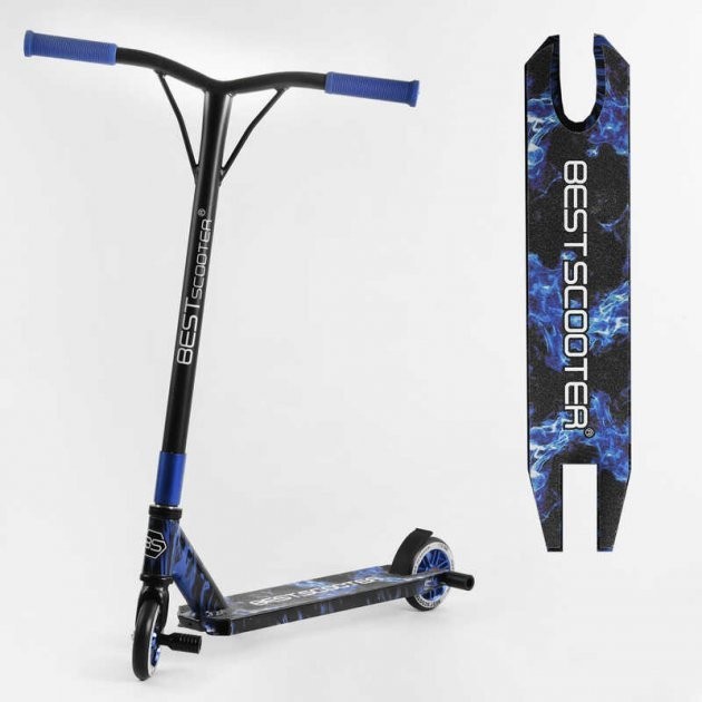

Самокат трюковый 74609 Best Scooter HIC-система, ПЕГИ, алюм. диск и дека, колёса PU, d=110мм, ширина руля - 52 см, высота руля от пола 84 см